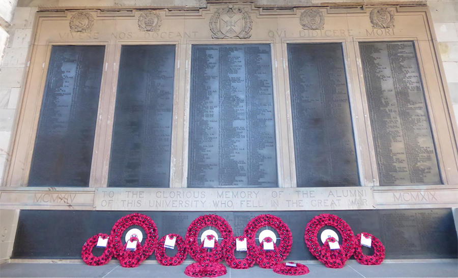 The memorial in Old College Quad